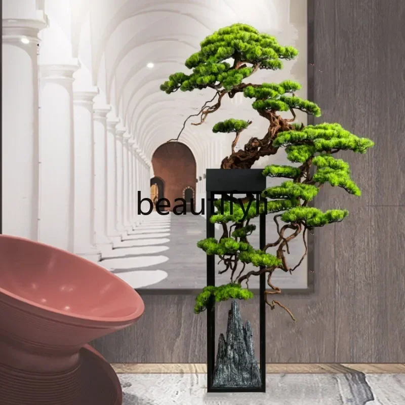 

YH1 Large simulated green plant floor decoration porch living room aisle hotel fake tree bonsai potted beauty pine ornament