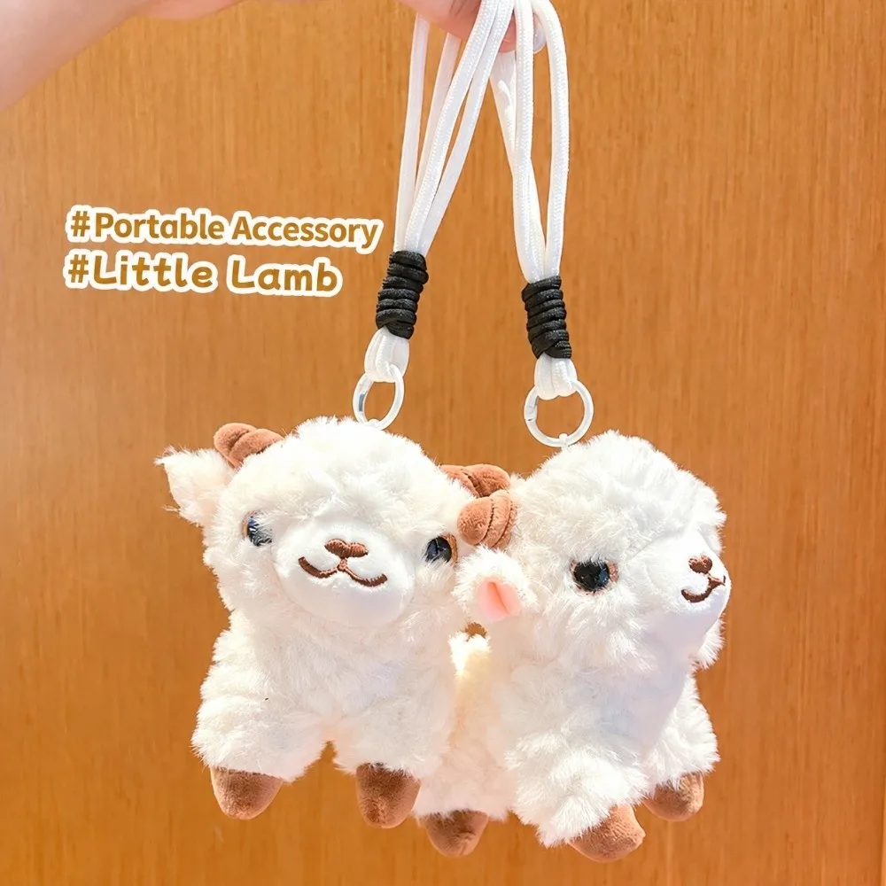 Funny Soft Sheep Keychain Fluffy Cartoon Sheep Plush Stuffed Doll Keyring Lamb Plush Keychain Bag Charm