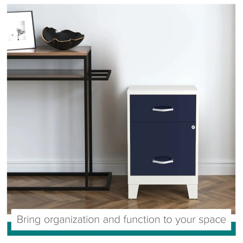 18" Deep 2 Drawer Letter Width Vertical File Cabinet with Accessory Drawer and Legs