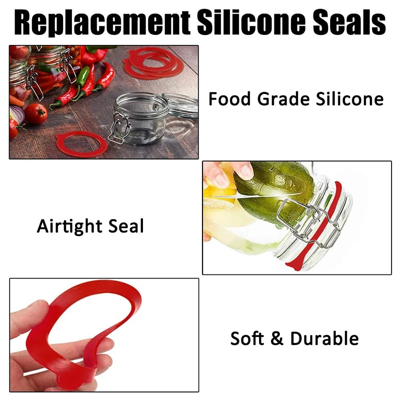 12 Pack Silicone Replacement Gasket, Airtight Rubber Seals Rings For Mason Jar Lids, Leak-Proof Canning Silicone