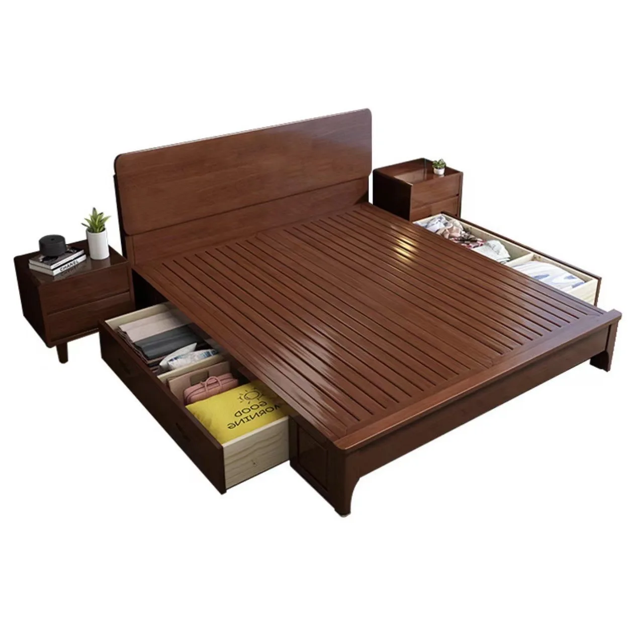 

Simple, solid wood sheets double, log, oak, hotel, apartment, bed and breakfast