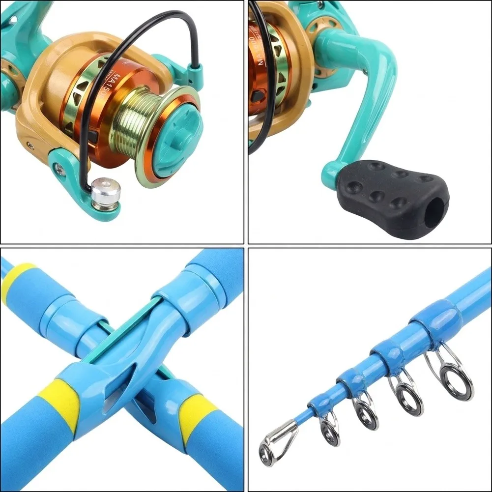 Telescopic Fishing Rod And Reel For Combo Portable Travel Casting Kit With Reel 5.2:1 Ratio For For Bass Trout Panfish Part