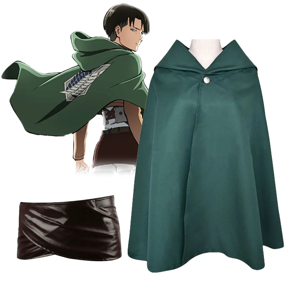 Levi Ackerman Cosplay Shingeki No Kyojin Cloak Shingeki No Kyojin Survey Corps Costume Cape Green Shawl Skirt Halloween Adult