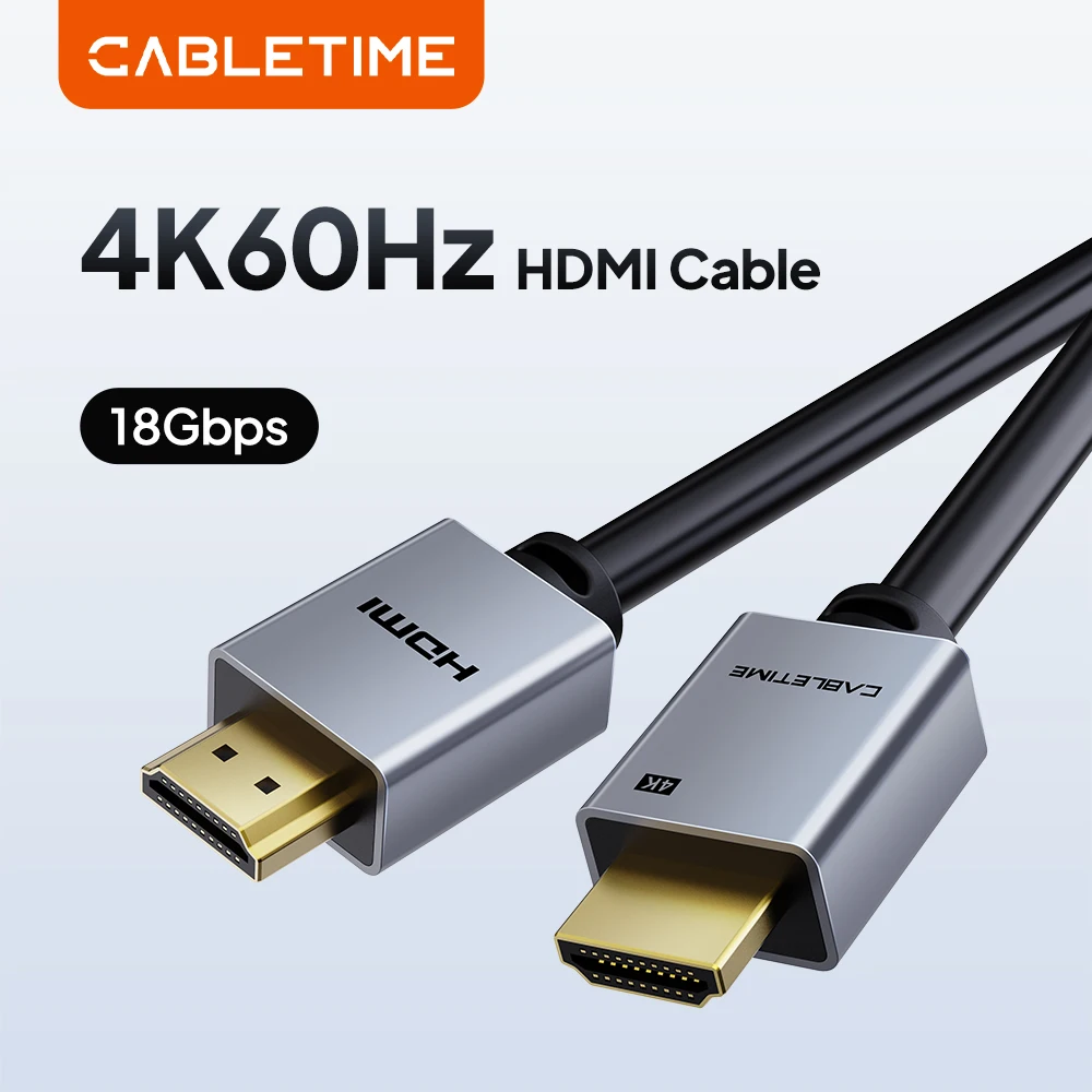 CABLETIME 4K HDMI Cable High Speed 4K 60Hz HDMI 2.0 Cable for Xiaomi Mi Box PS4 PS5 TV box PC Laptops Video Cable