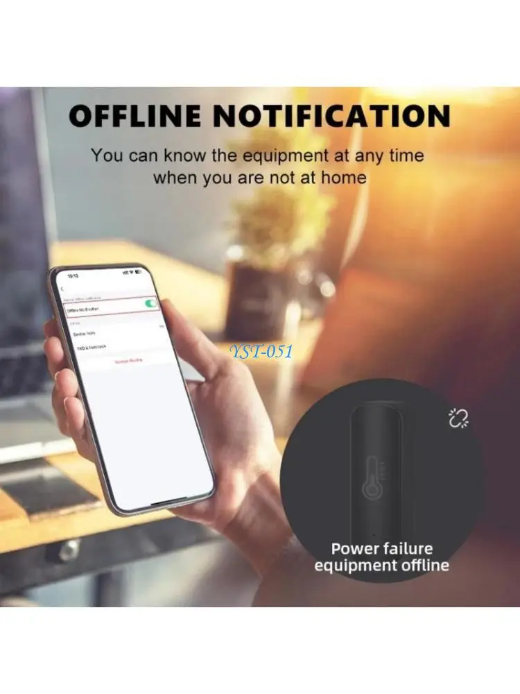

E15A Digital Temperature Humidity Sensors Hygrometer WiFi App Alerts Waterproof Remote Monitors Fit for Convenient Indoor Use