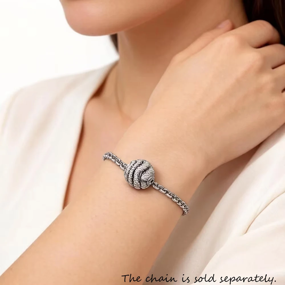 Perlen aus geschwärztem Schlangen-Silber 925, edler Schmuck, Vintage-Geschenk, Karma, europäisches Zubehör für Damen und Herren