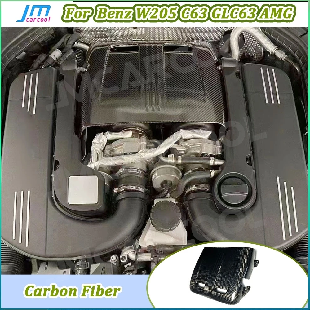 

Настоящая сухая крышка двигателя из углеродного волокна, комплект кузова для Benz W205 C63 GLC63 для AMG 2015-2022, передние капоты двигателя, FRP, Стайлинг автомобиля