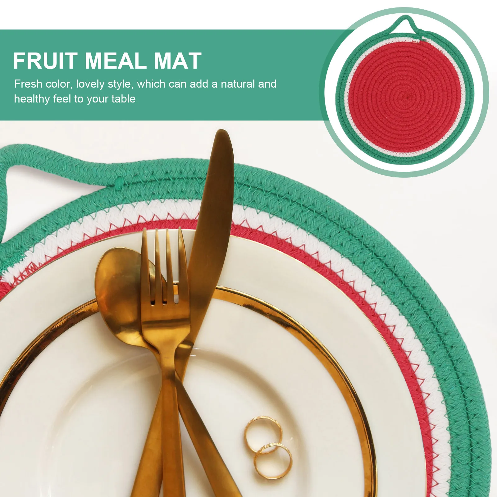 

1Pcs Decorative Place Mat Cotton Rope Woven Heat Proof Placemat for Dining Table Protection Indoor Outdoor Decoration