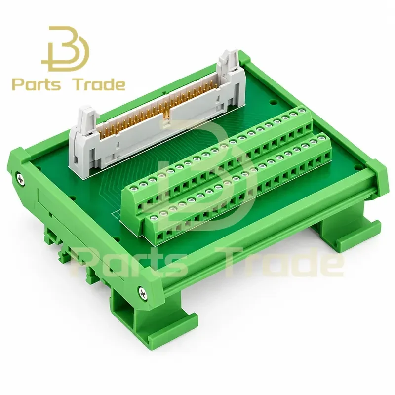 IDC64P Male to 64 Pin Terminal Block Breakout PCB Relay Board Adapter PLC IO Relay Terminals DIN Rail Mounting