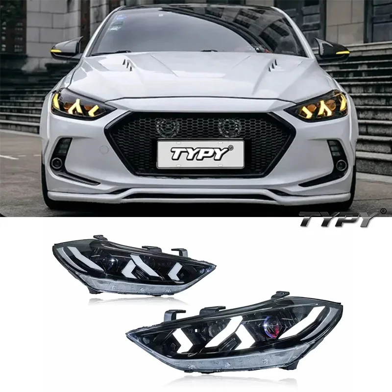 

Car Light LED Head Lamps For Hyundai Elantra Headlights Assembly Demon Eyes Sequential Turn Signal 2016-2020