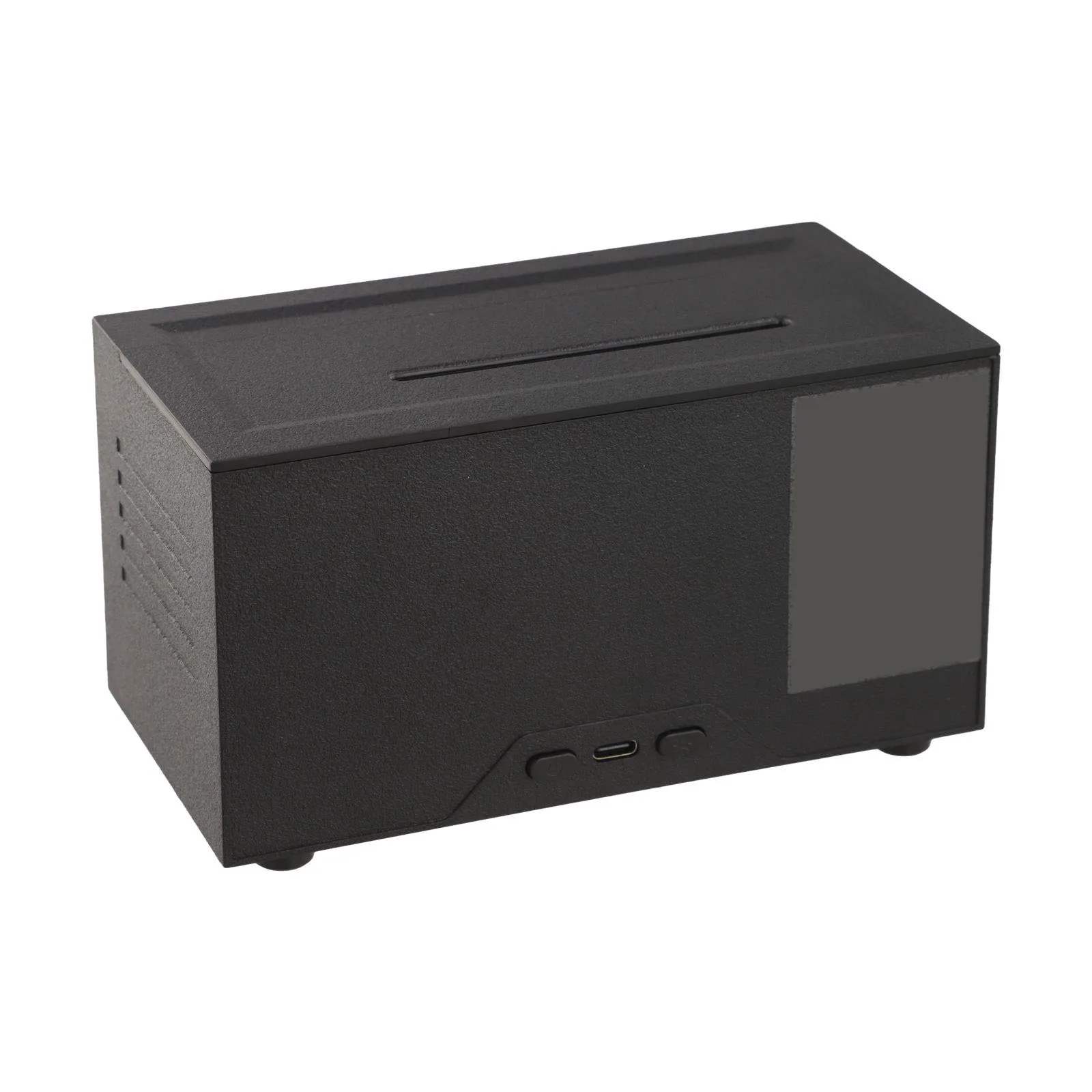 Black Fireplace Aroma Diffuser 3D Flame Effect Air Humidifier 140ml Capacity With LED Night Light For Living Room Office
