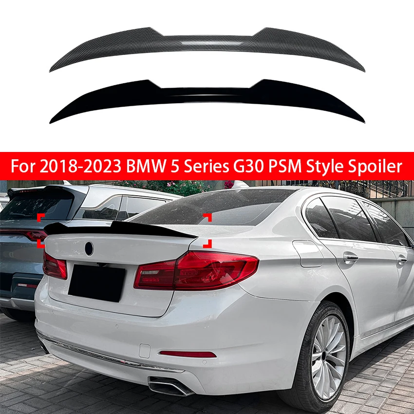 

For BMW 5 Series G30 G38 F90 M5 525i 530i 540i 550i 520d 530d PSM Style Black Car Rear Boot Spoiler Rear Trunk Wing 2018-2023