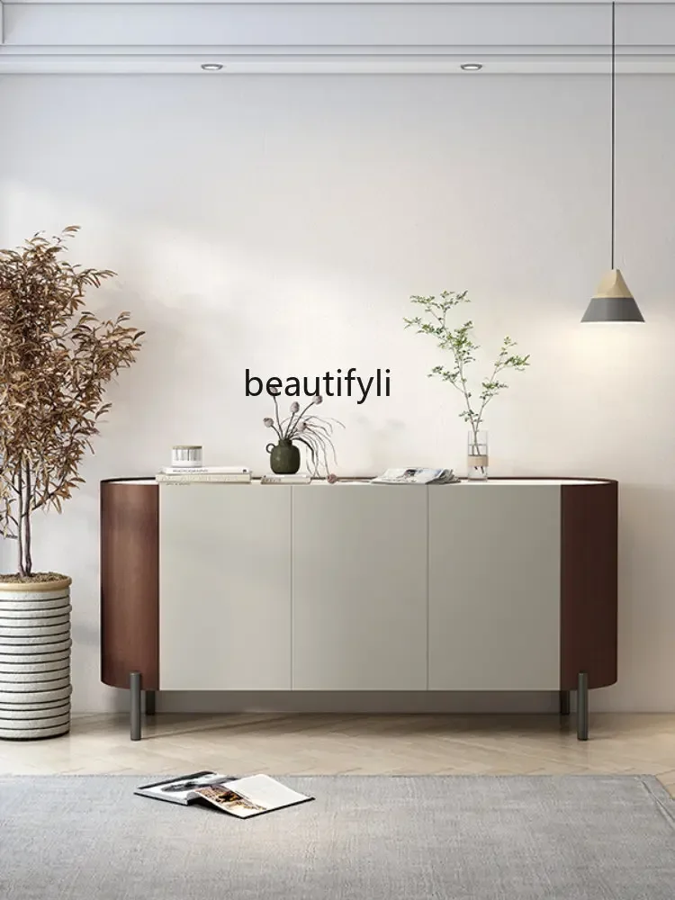 D178 Y yj Italian Light Luxury Stone Plate Meal Side Cabinet Modern Minimalist Low Cabinet Locker Living Room Side Cabinet