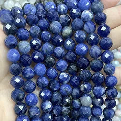 6 8 10MM Natural Stone Faceted Blue Sodalite Gem Loose Spacer Beads For Jewelry Making DIY Fashion Bracelet Necklace 7.5 inches