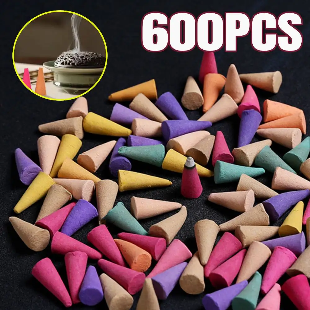 60-600 unidades de torre de reflujo Natural, incienso, olor a humo, elimina la ansiedad, fragancia, cono de incienso, meditación, relajación, aromaterapia