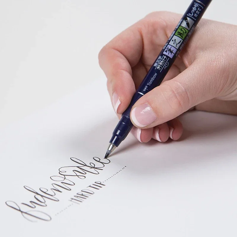 Fudenosuke Soft Brush Pen und Kunstmarker mit harter Spitze, schwarze Tinte für Kalligraphie-Übungszeichnungen, Skizzen-Schriftzugstifte – Detail 6