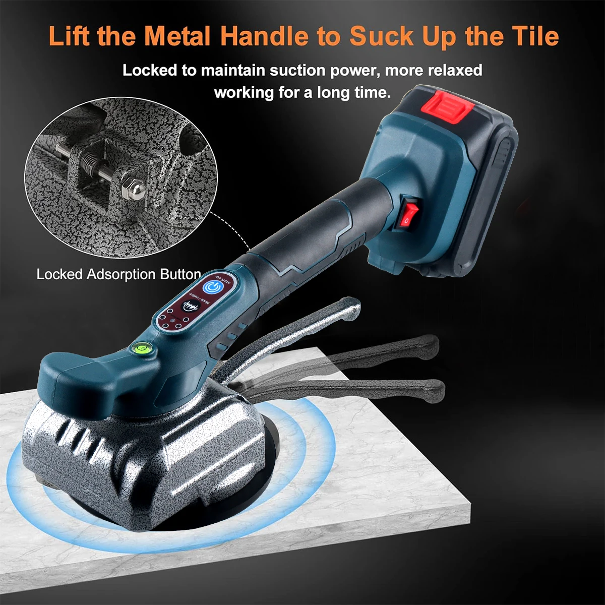 Tile Vibrator Leveling Machine 5 speed Adjustable Suction Cup Tile Tiler Hand-held Tile Tiling Machine Automatic Tile Leveling