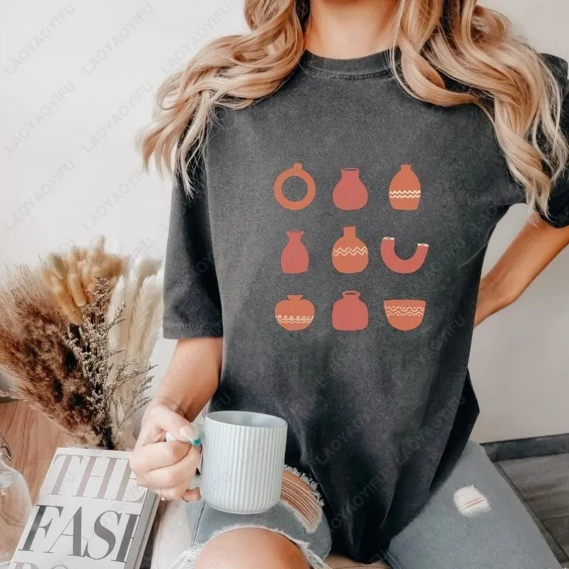 

Trend Gift For Pottery Maker Silly Pottery Lover Unisex Cotton Tshirt Clay Artis Lover O-neck Printed Women Tee Funny Diy Tops