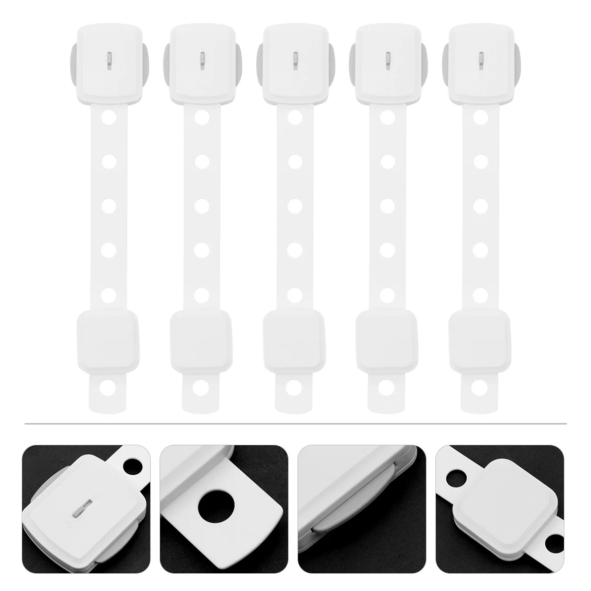 

5Pcs Baby Safety Locks Drawer Latch Cabinet Lock for Doors Appliances Kids Protection Strong Stickiness No Glue Needed White