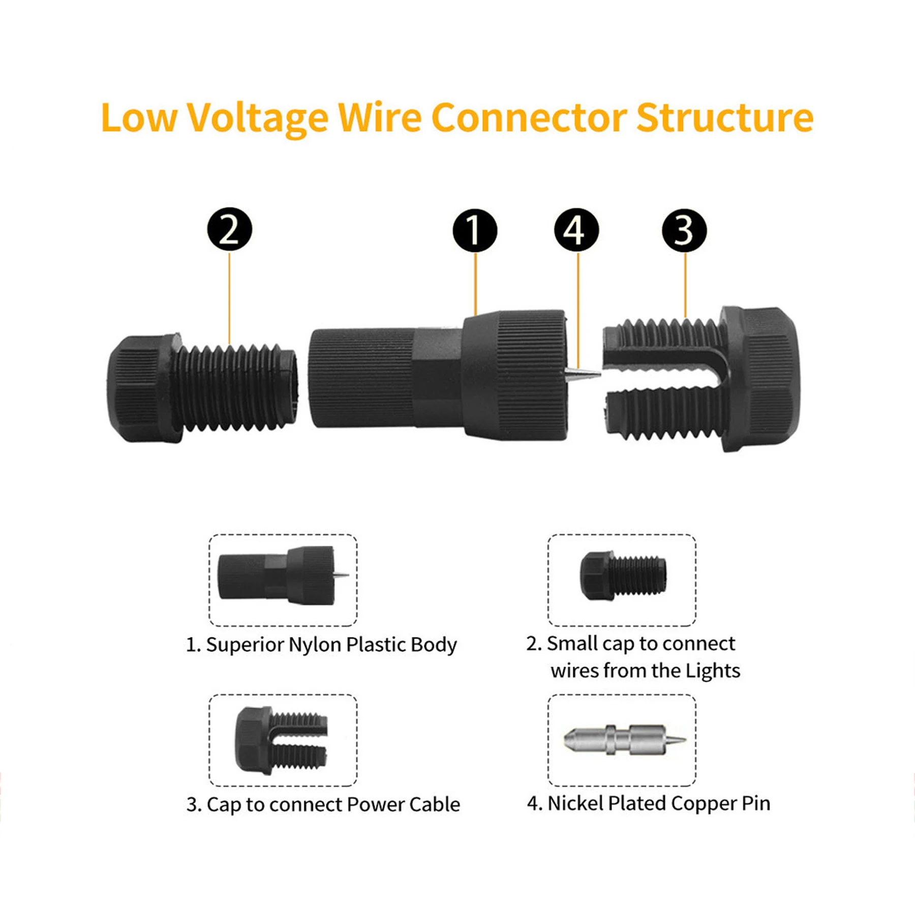 Conector rápido de perforación Fastlock para accesorios de iluminación exterior con tipo de perforación, Terminal de cableado de crimpado impermeable