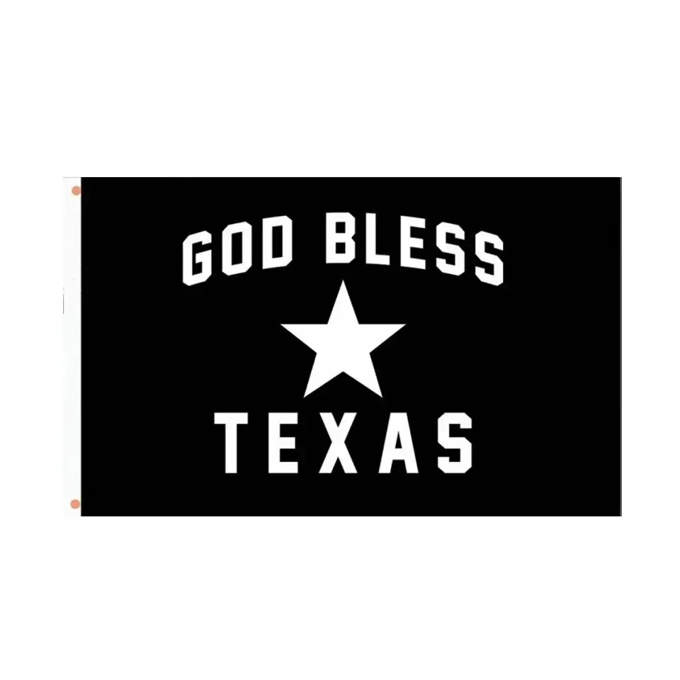 

God Bless Texas Black Living Garden Flag Outdoor Decor 90X150cm Polyester