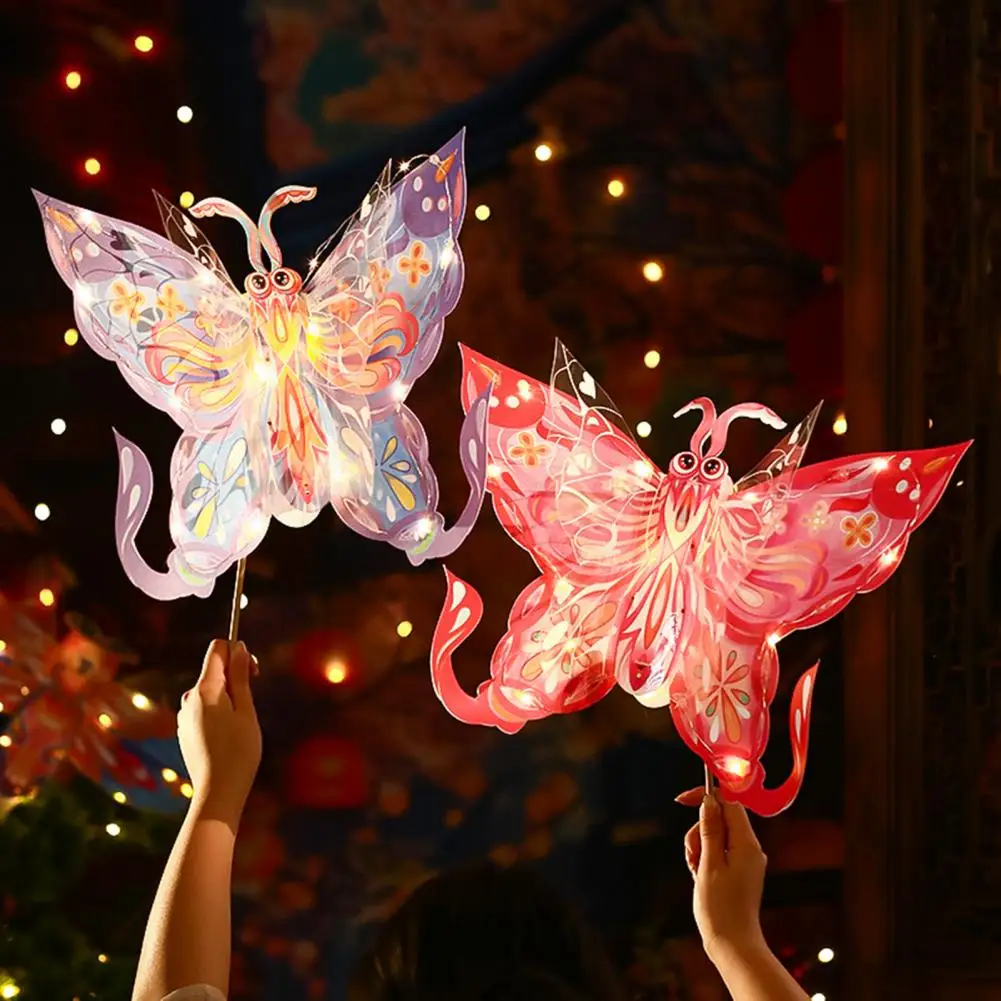 Lantern Assembly Set Diy Lantern Party Decorations Kit for New Year Festival Spring Summer Birthday Handheld Butterfly for Kids