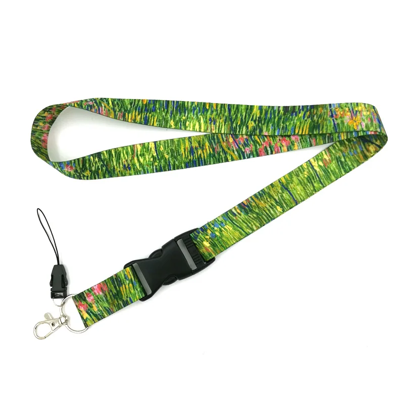 Van gogh Painting Patch of Grass Lanyards Cool Neck Strap webbings ribbons Phone Keys ID Card Holder Lanyard Keys DIY Hang Ropes