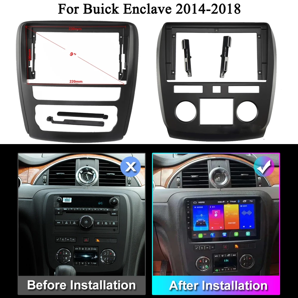 

9inch 2din Car Frame Fascia Adapter For Buick Enclave big screen Android Radio Audio Dash Fitting Panel Kit