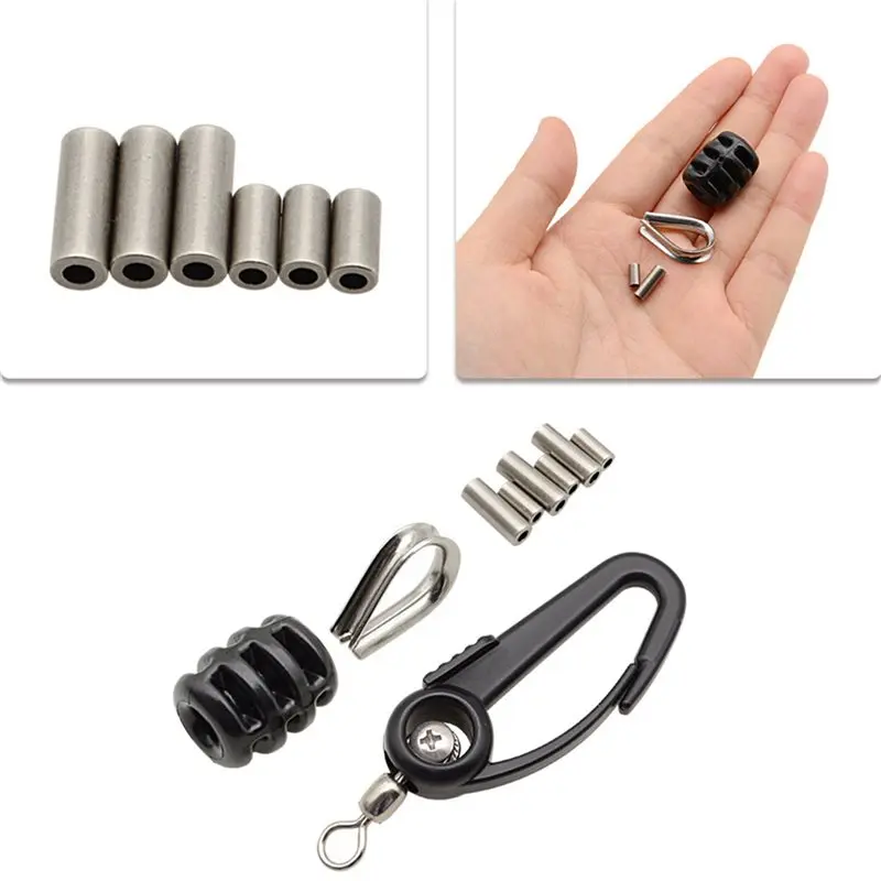 A95G 2X Downrigger Cable Terminator Kit, Complete Set With Swivel Snaps, Thimble, Soft Stop Bumper & Crimp Sleeves