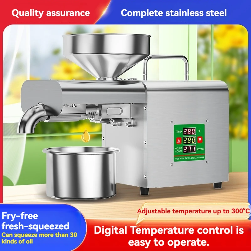 800W 220V X3 Smart Digital Thermostat Oil Press Stainless Steel Hot Cold Extractor For Peanut Sesame Walnut Seeds