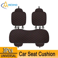 Kcimo Juego de fundas de asiento de coche de algodón y lino, 3 uds., funda Universal para asiento de coche, cojín, Protector de asiento de coche adecuado para todas las estaciones