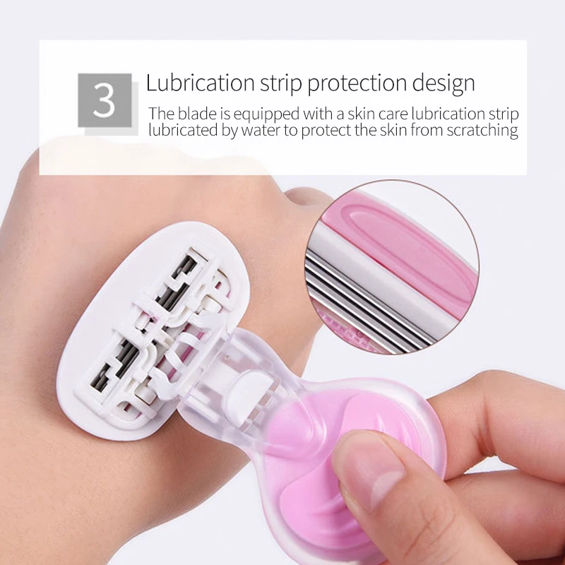 ミニポータブル手動脱毛独立したパッケージ脱毛器シェービングナイフ 3 層刃女性の手動シェーバー