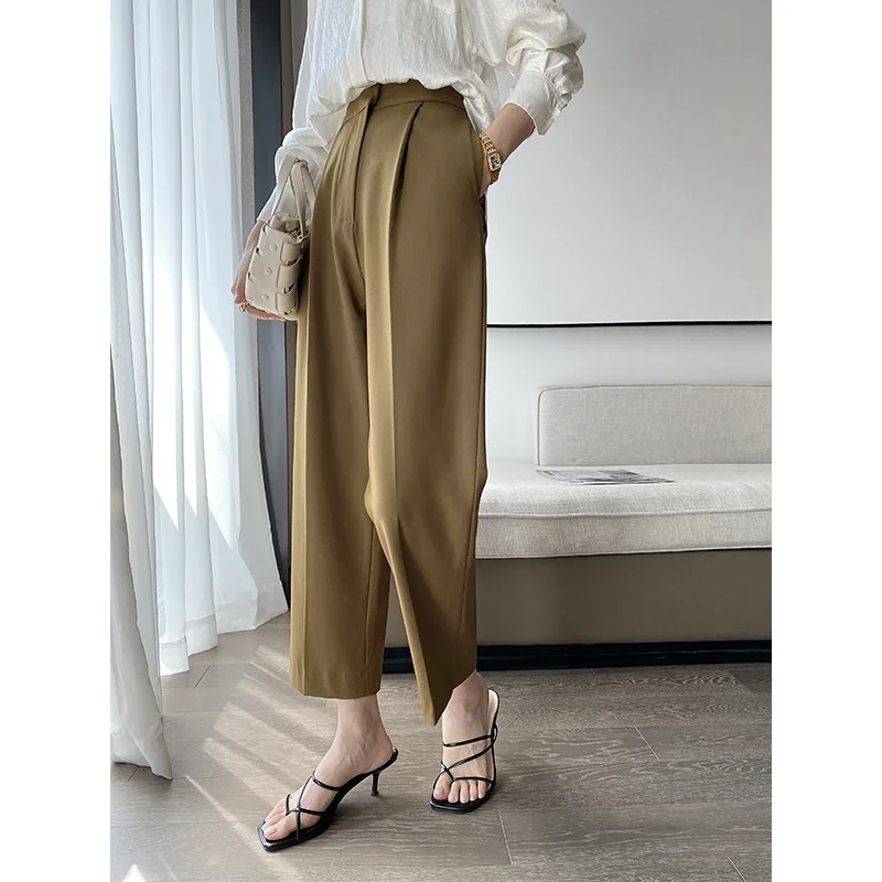 

2023 Autumn New Straight Loose Pants Formal Career Trousers Suit Trousers Female