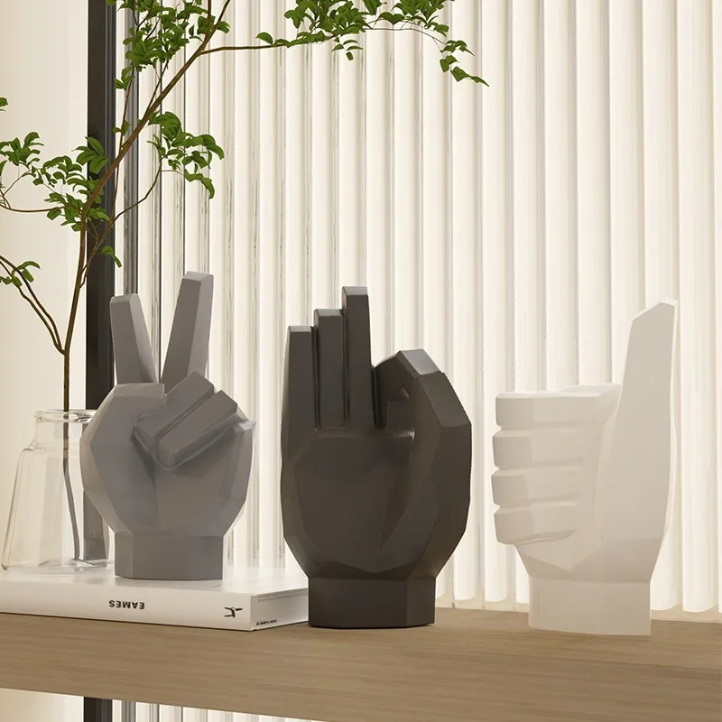 Modern abstract gesture art ornaments, high-end living room office desktop decorations