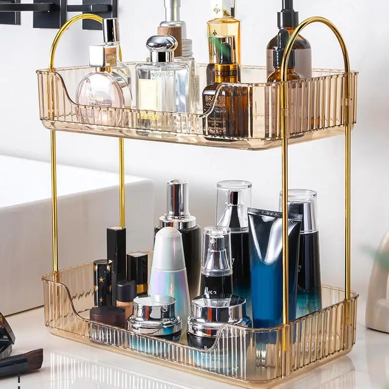 Bathroom Counter Organizer Perfume Makeup Bathroom Corner Organizer Rack For Countertop Luxurious Cabinet Storage Shelf Rack