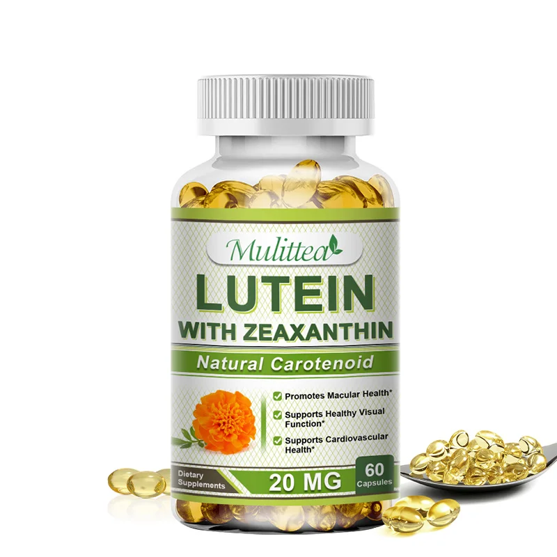 

Mulittea Lutein Gummies Добавка витамина и минералов для глаз Lutein 20 мг жевательные конфеты для ухода за зрением, защита от усталости глаз