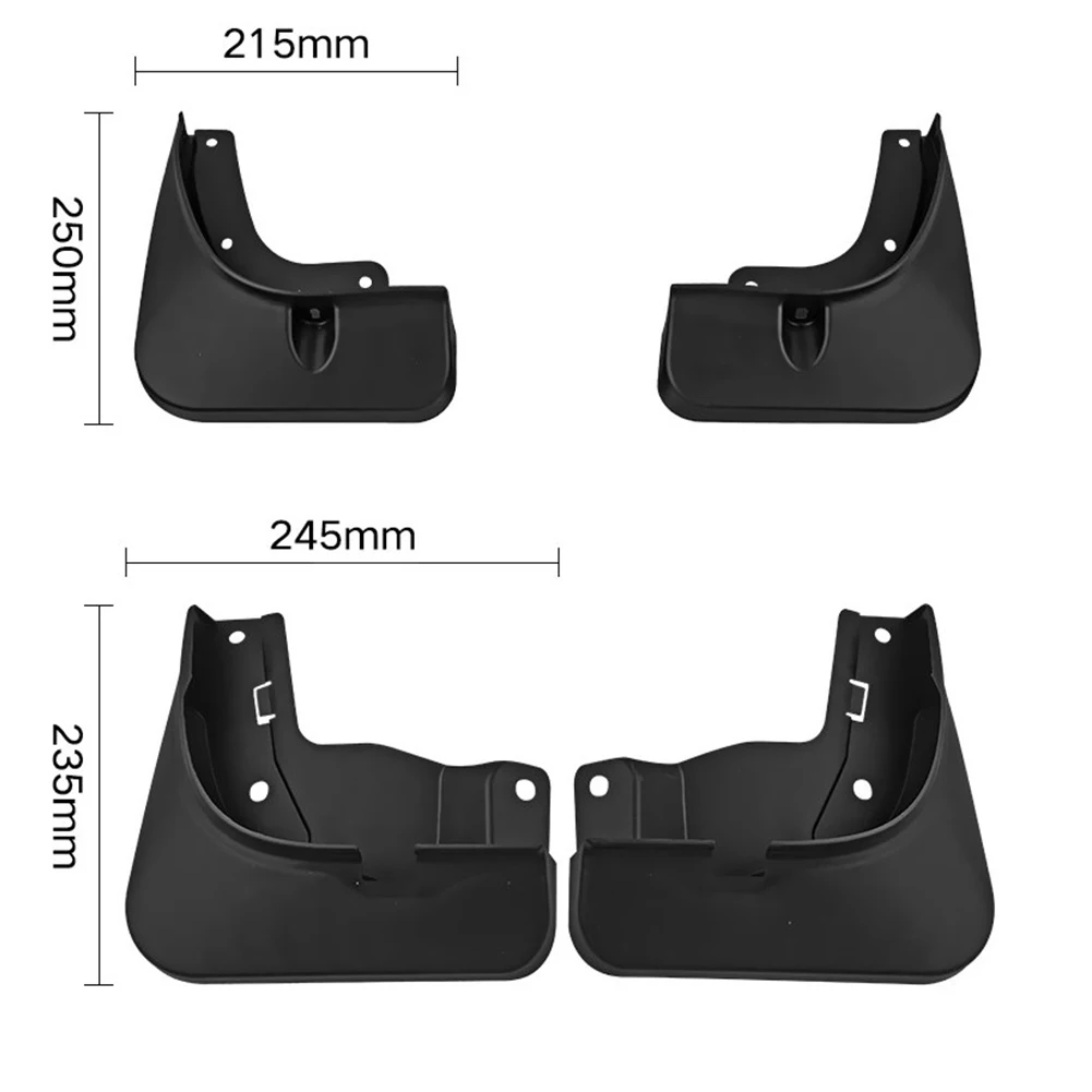 Flaps Mudguard Black Car Accessories Direct Replacement Front Rear Simple Design High Quality Practical To Use