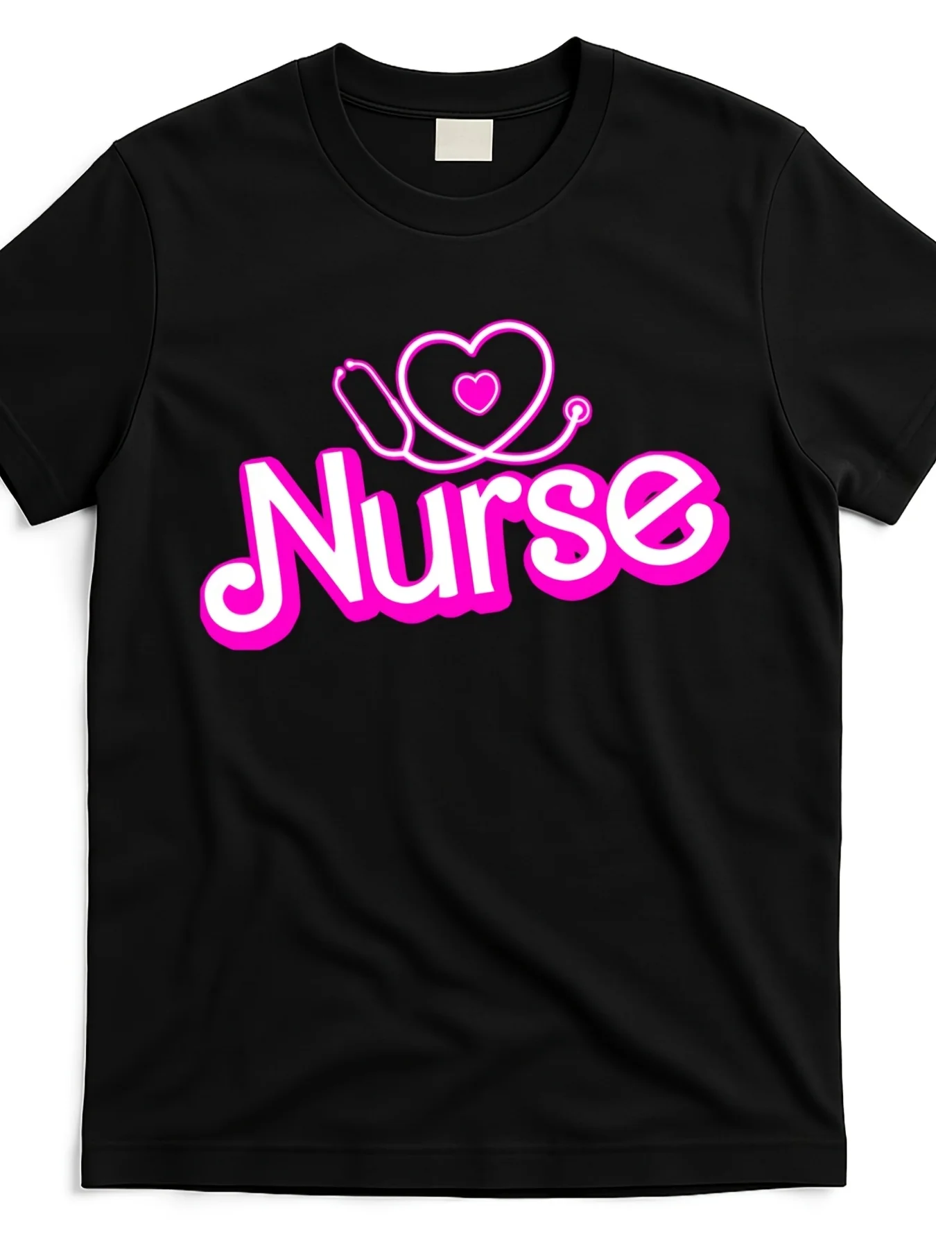 Cute-Doll-Nurse-T-Shirt Same Style for Men And Women Summer Short-Sleeved Printed T-Shirt Pure