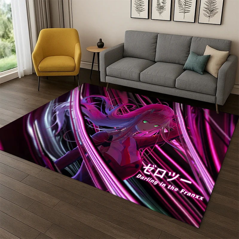 Sexy Girl Zero Two DARLING in FRANXX Cartoon Carpet Rug for Bedroom Living Room Sofa Doormat Home Decor,Kid Area Rug Non-slip - view 4