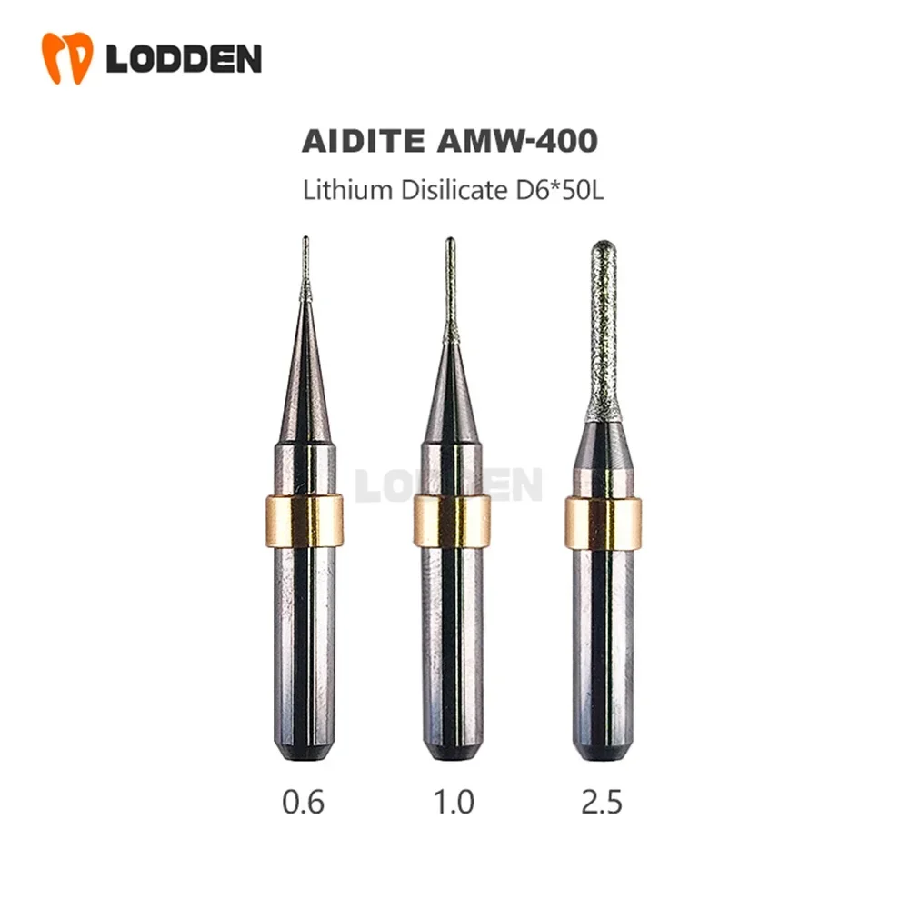 

Aidite Milling Burs AMW-400 AMD-500 AMM-520 Lithium Disilicate Dental Lab Material Grinding Coating D6 Milling Cutting Drills