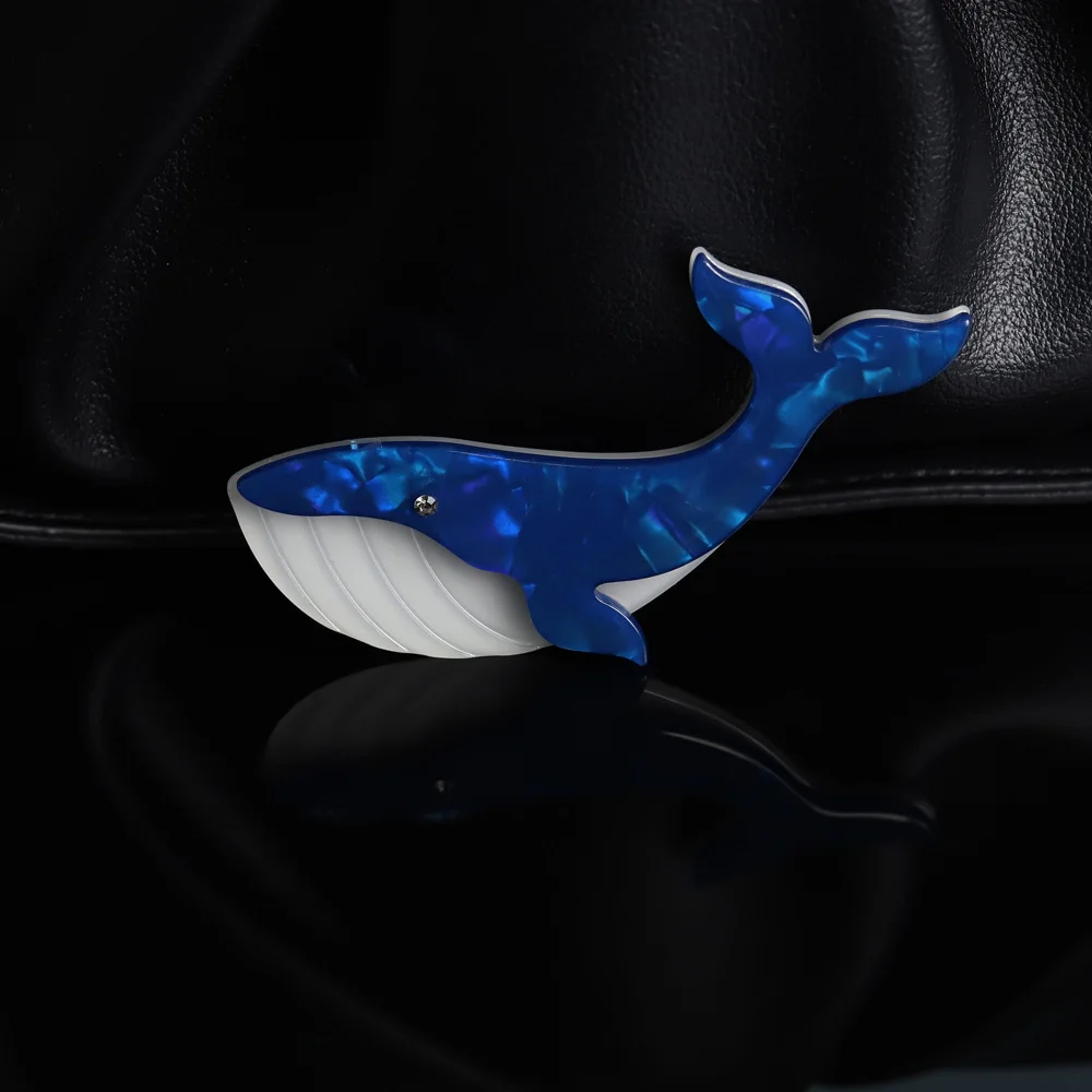 handmade fashion acrylic animal brooch cartoon whale jewelry accessories