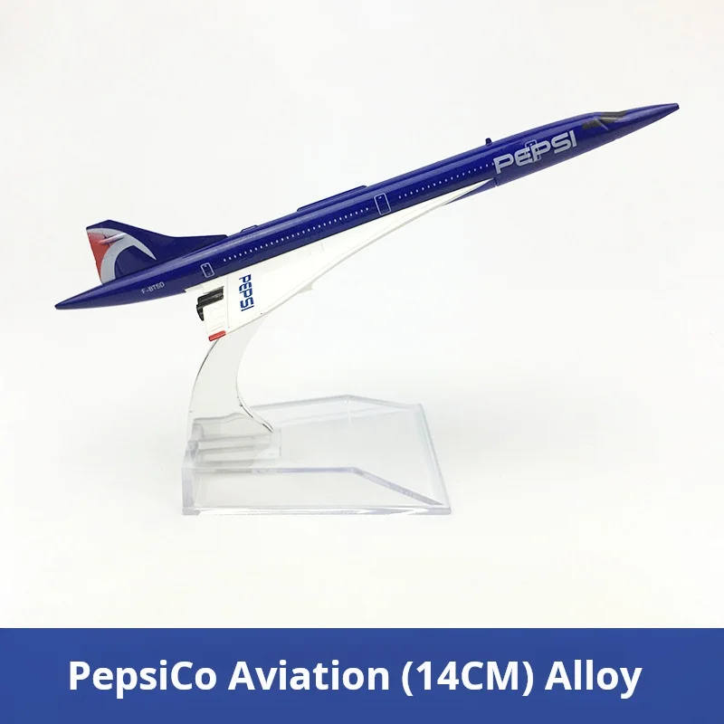 16CM Alloy aircraft model Pepsi Concorde Diecast Aviation Plane Collectible Miniature Toys for Boys Dropshipping