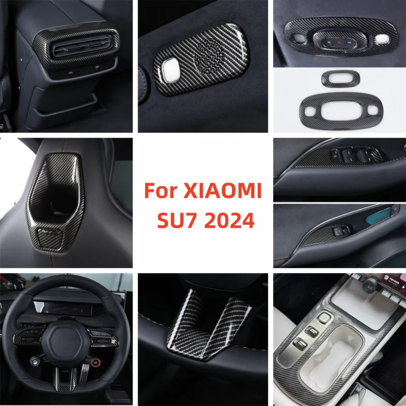 

Для XIAOMI SU7 2024 аксессуары для интерьера дверь подлокотник окно переключатель Защитная панель управления Автомобильное рулевое колесо Крышка отделка