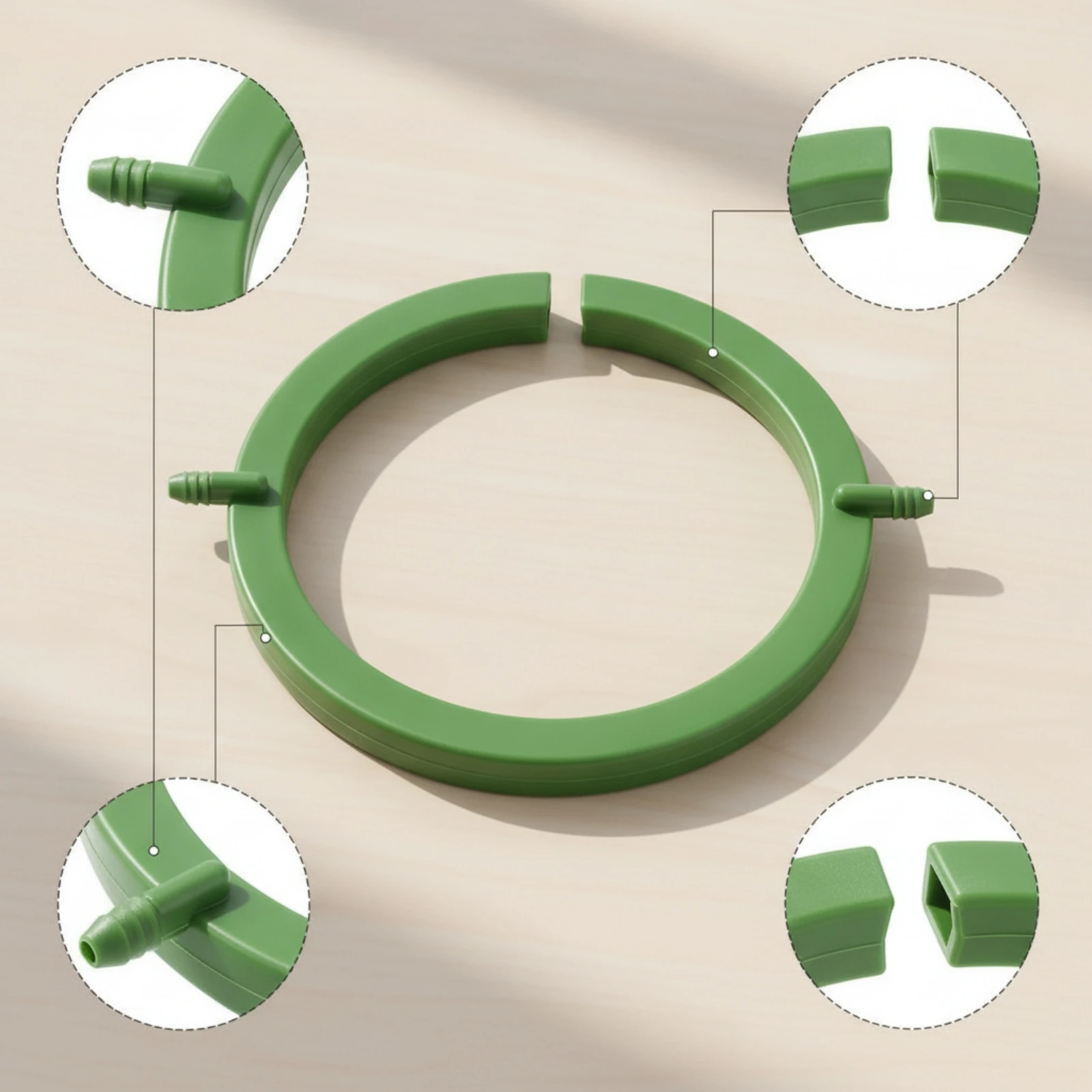 Sistema de Riego Circular con Tapón, Gotero de Bucle, Gotero Circular Verde, Fácil Instalación para Jardinería