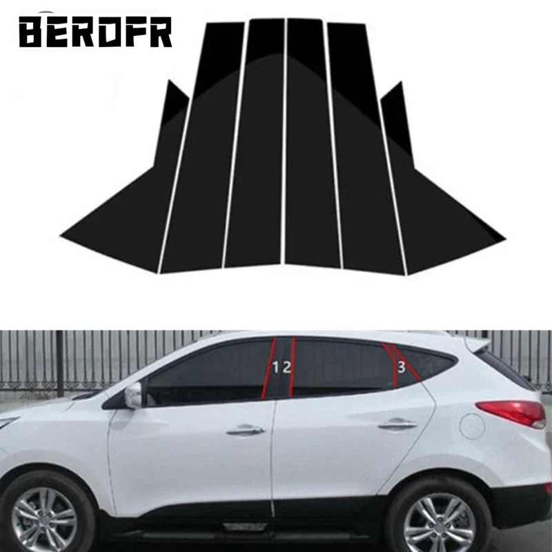 

6 шт. автомобильные стойки, молдинги для окон, дверей, наклейки для Hyundai IX35 2010 2011 2012 2013 2014 2015