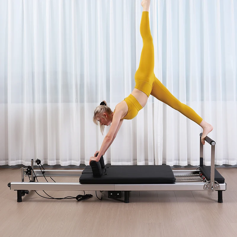 

Pilates Aluminum Alloy Small White Bed Home Folding Yoga Training Equipment Sliding Core Bed Reformer Portable Adjustable