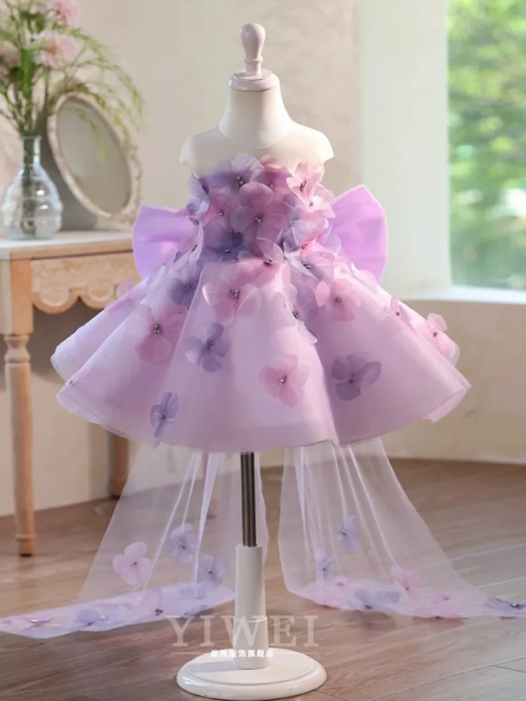 Hochwertige Kinder-Partykleider für Klavieraufführungen, Geburtstage, Hochzeiten, Blumenmädchen A5041 Großhandel Mädchen-Abendkleider – Detail 3