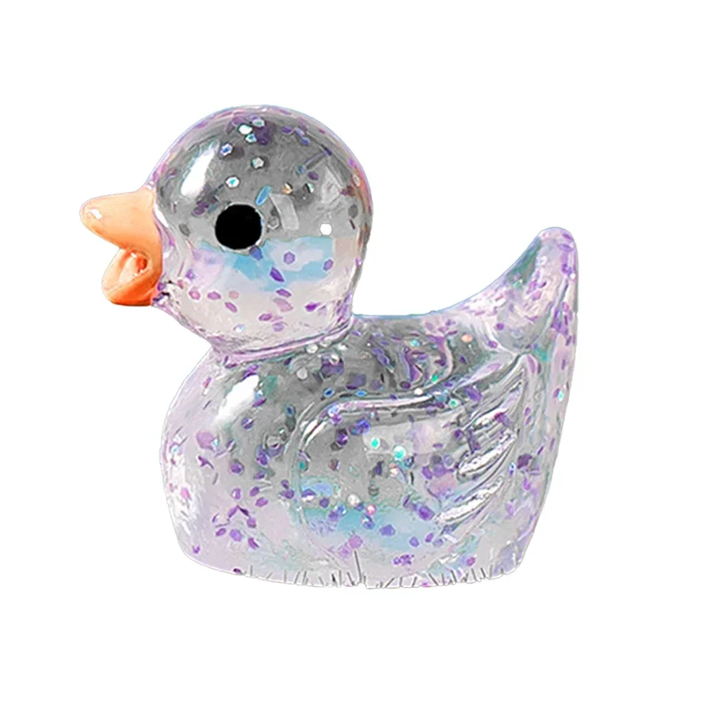 20PCS Mini Ducks Sequin Miniature Duck Resin Desk Decoration Figurines Garden Accessories Home Decor DIY Doll House