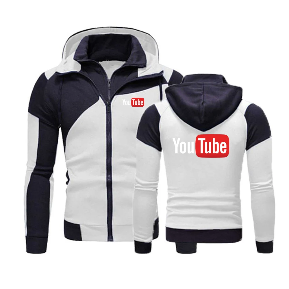 2024 Spring and Autumn Men New Funny Youtube Fashion Harajuku Color Matching Comfortable Hoodies Sweatshirts Tops