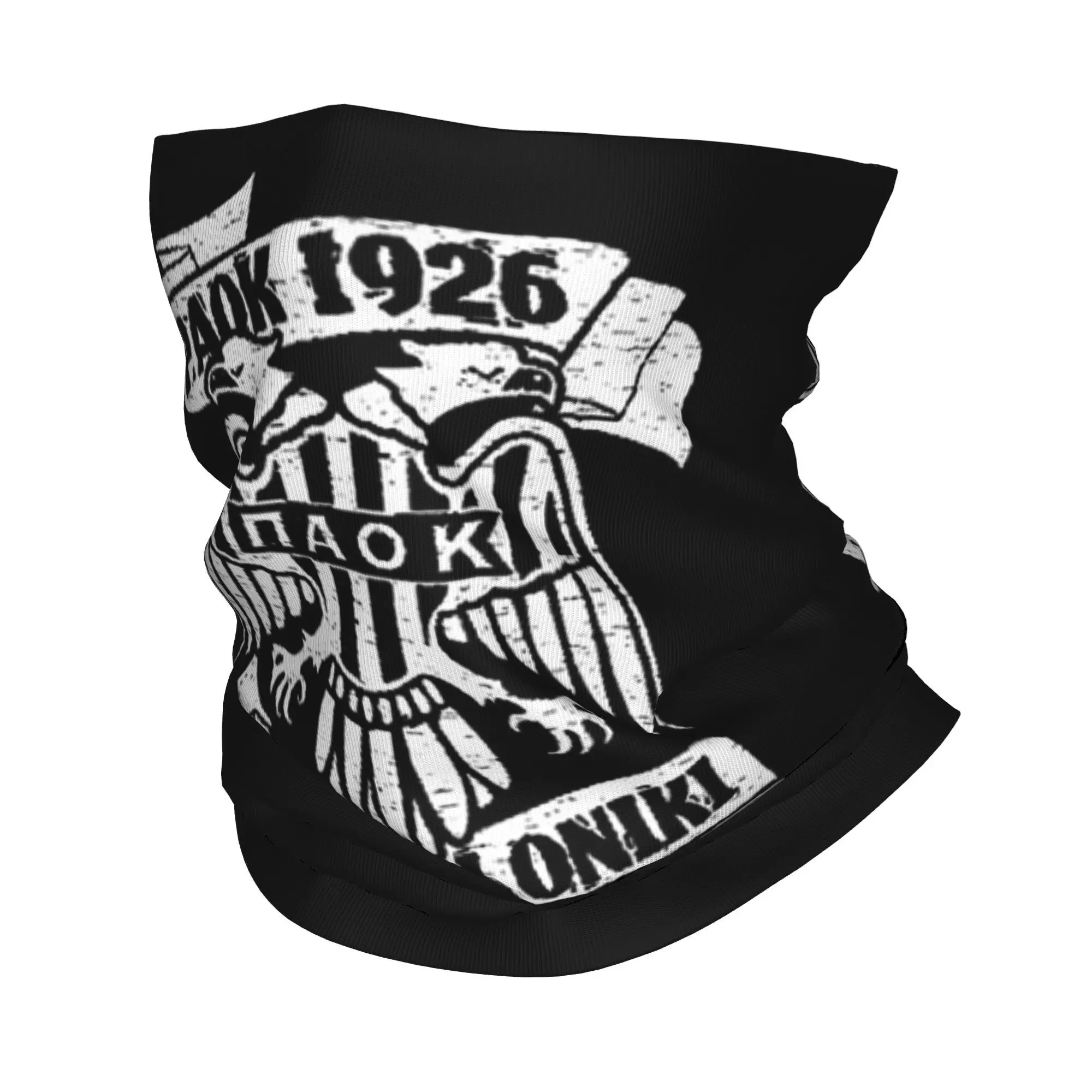 Paok Thessaloniki Ultras المشاغبين باندانا غطاء الرقبة المطبوعة التفاف وشاح متعدد الوظائف بالاكلافا التنزه الصيد للرجال والنساء